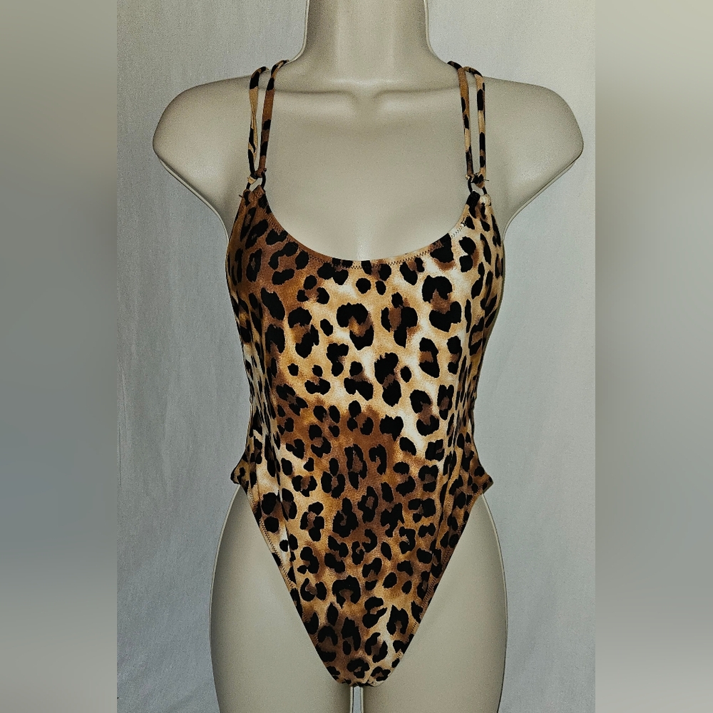 Forever 21 Brown and Black One Piece Swimsuit